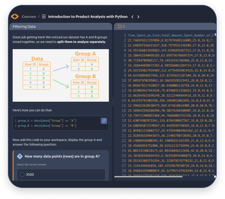 Join 1.5+ million advancing in AI and data skills at Codefinity