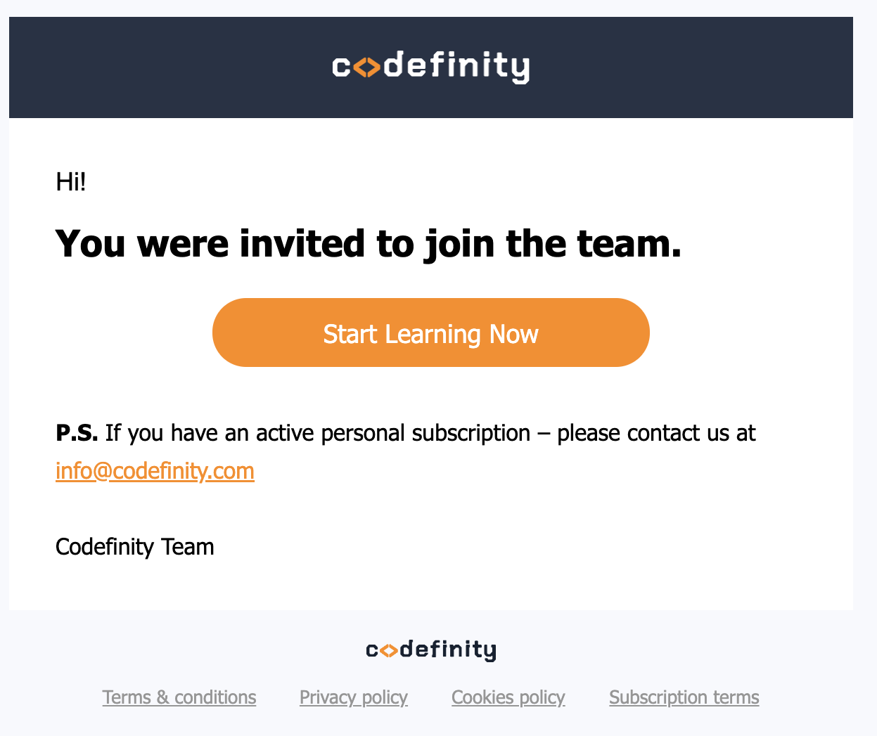 3. Your teammate will receive an invitation via email